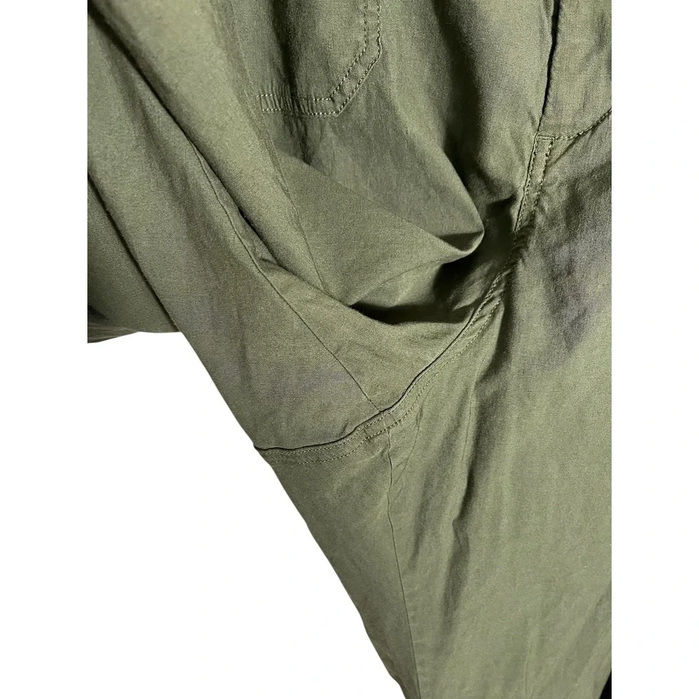 MAEVE x ANTHROPOLOGIE The Colette Plus Size Cropped Wide Leg Pants in Olive - Picture 6 of 10